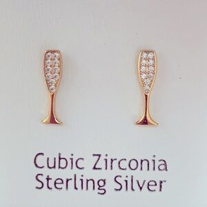 Nanette Lepore Champagne Glass Earrings Post Back NWB